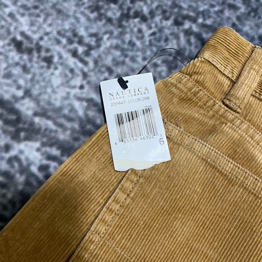 NWT Vintage Nautica Corduroy Pants Womens 6 (30x31) Tan‎ Carpenter Baggy Y2K - Picture 4 of 16